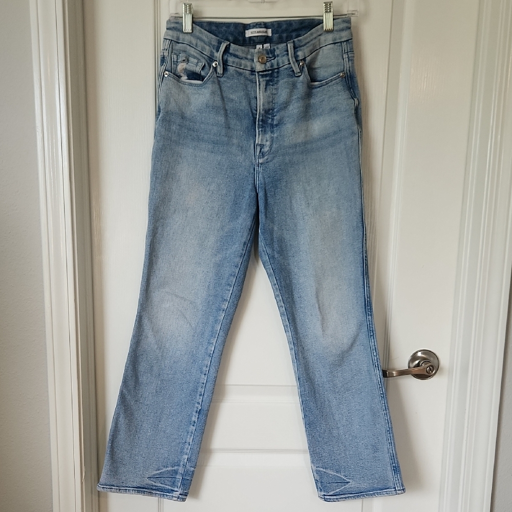 Good American Light Blue Straight Leg Jeans - Picture 3 of 6